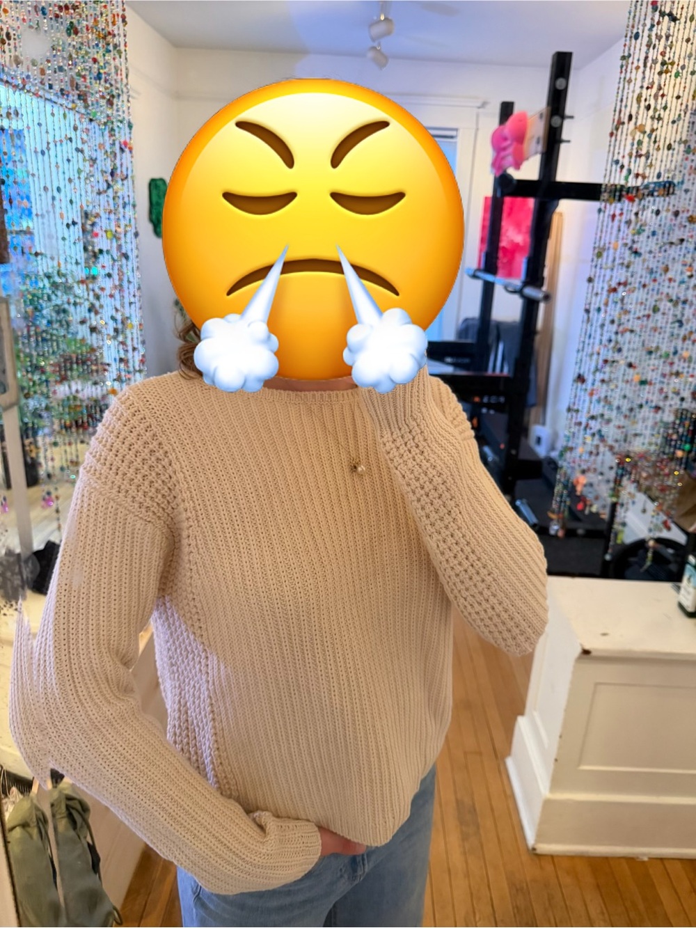 Vince Cream Textured Crewneck Sweater